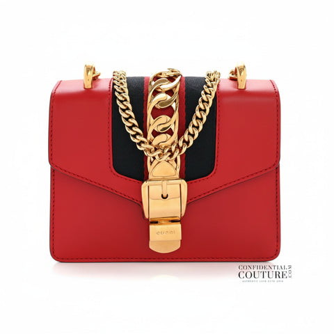 Mini Sylvie Red Chain Shoulder Bag