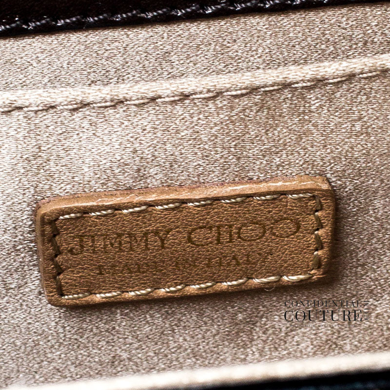 Candy Dark Grey Fine Glitter Clutch With Chain Strap