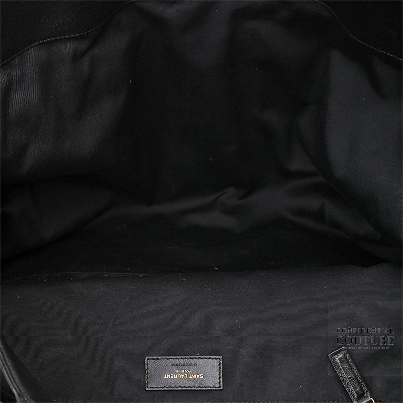 CARE Black Maxi Tote In Quilted Lambskin