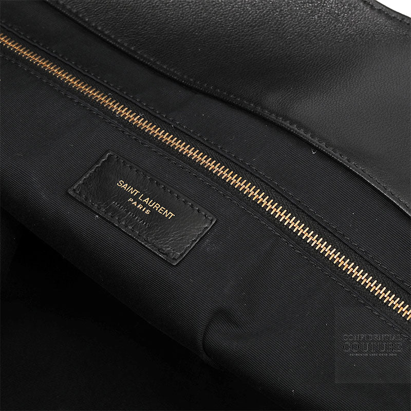 CARE Black Maxi Tote In Quilted Lambskin