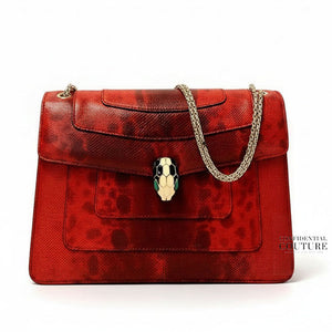 Red Karung Leather Medium Serpenti Forever Shoulder Bag