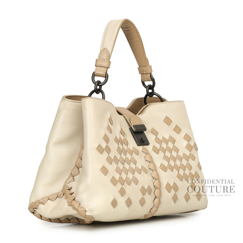 Ivory/Sand Intreciatto Napolli Bag
