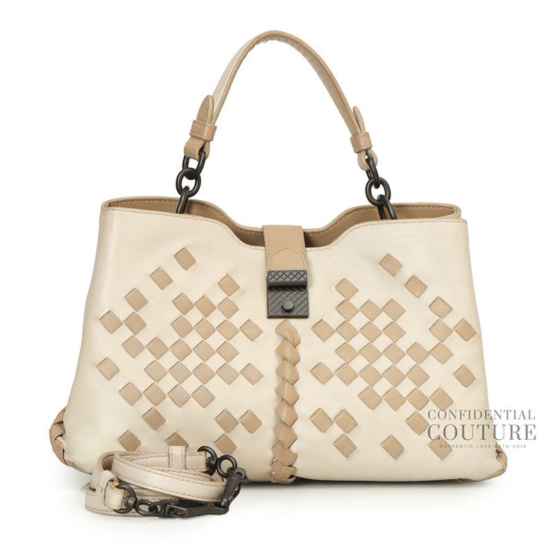 Ivory/Sand Intreciatto Napolli Bag