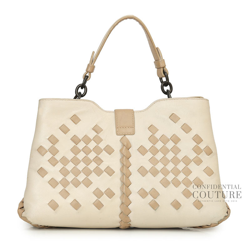 Ivory/Sand Intreciatto Napolli Bag