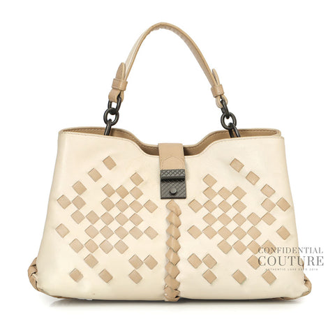 Ivory/Sand Intreciatto Napolli Bag