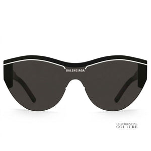 Black Plastic Ski Cat Oversized Rimless Sunglasses - BB0004SA