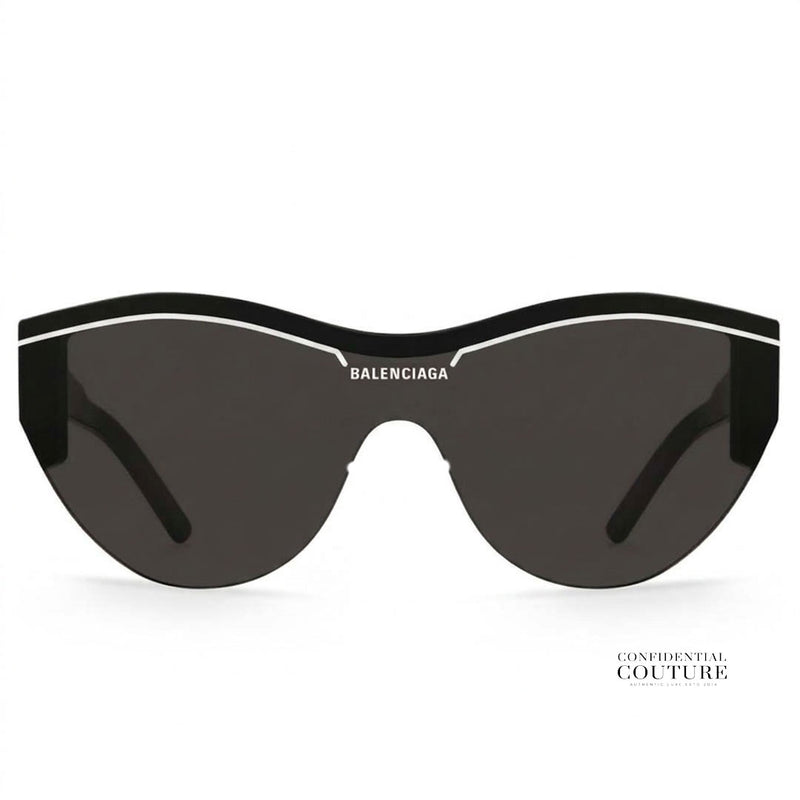 Black Plastic Ski Cat Oversized Rimless Sunglasses - BB0004SA