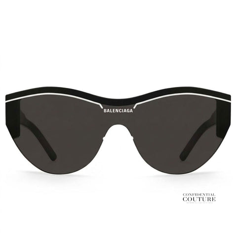 Black Plastic Ski Cat Oversized Rimless Sunglasses - BB0004SA