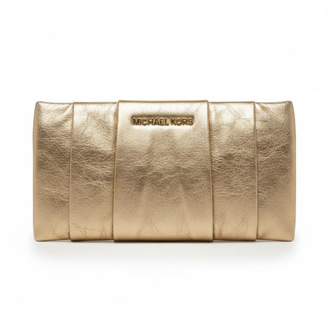 Metallic Pebbled Leather Wristlet