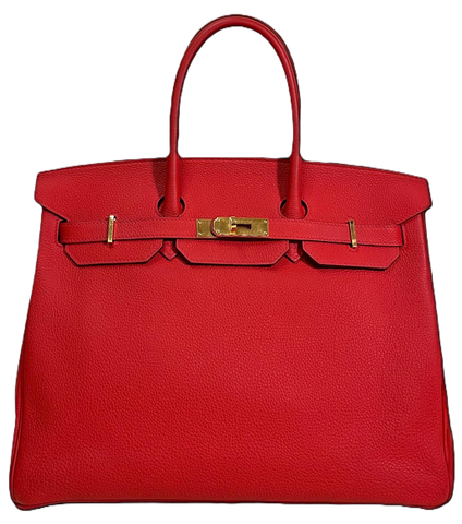 Birkin 35 Red in Togo Leather with Gold Hardware
