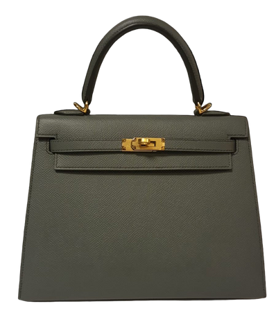 Kelly 25 Vert Amande With Gold Hardware Z