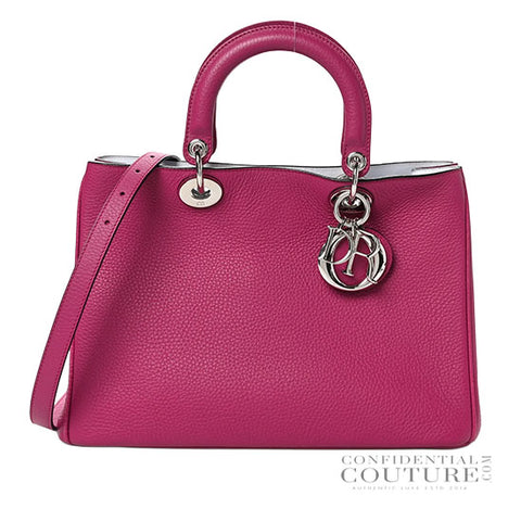 Fuchsia Pebbled Leather Diorissimo Mini Bag