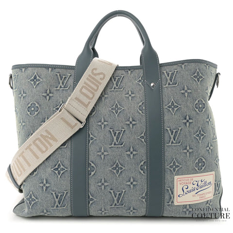 Monogram Blue Washed Denim Weekend Tote NM