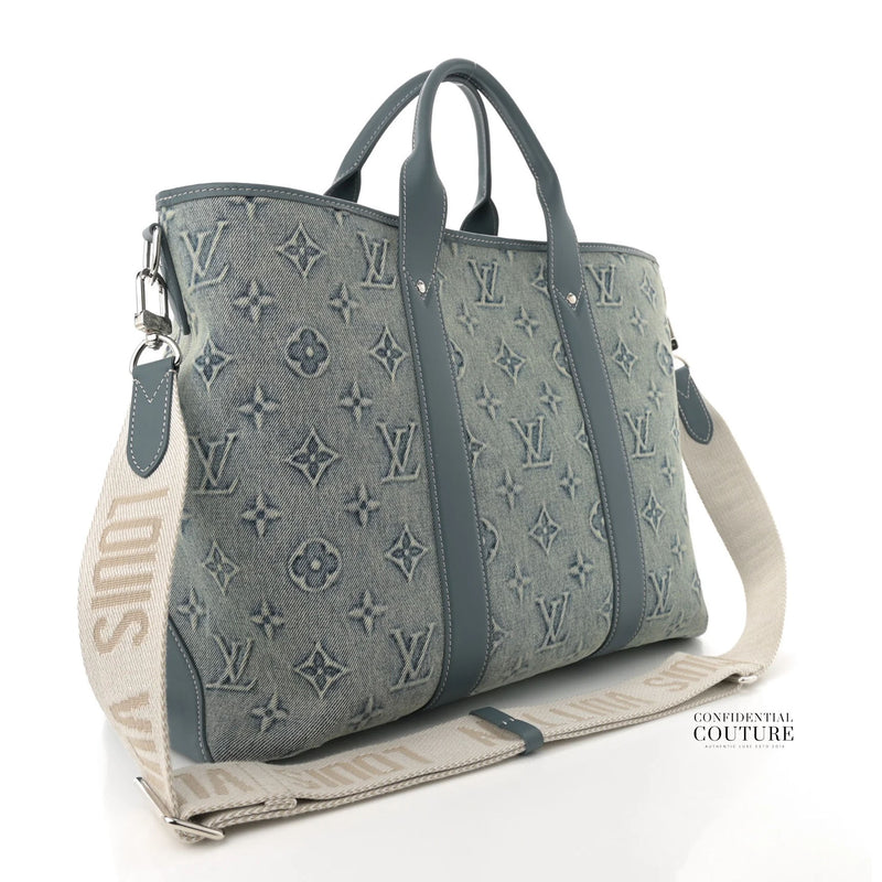 Monogram Blue Washed Denim Weekend Tote NM