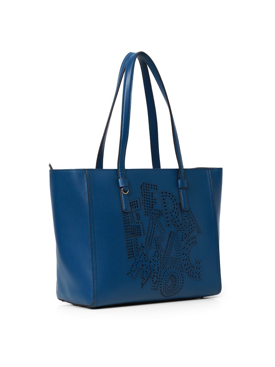 Blue Perforated Bonnie Tote One Size