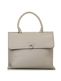 Grey Trifolio Top Handle Bag Medium