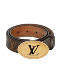 Brown Monogram Initial Belt-30