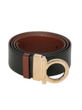 Black Leather Gancio Cut to Size Reversible Belt