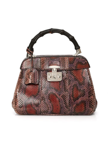 Medium Lady Lock Python Leather Bag Medium