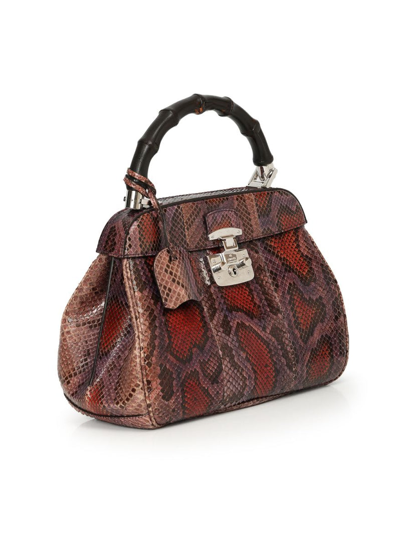 Medium Lady Lock Python Leather Bag Medium