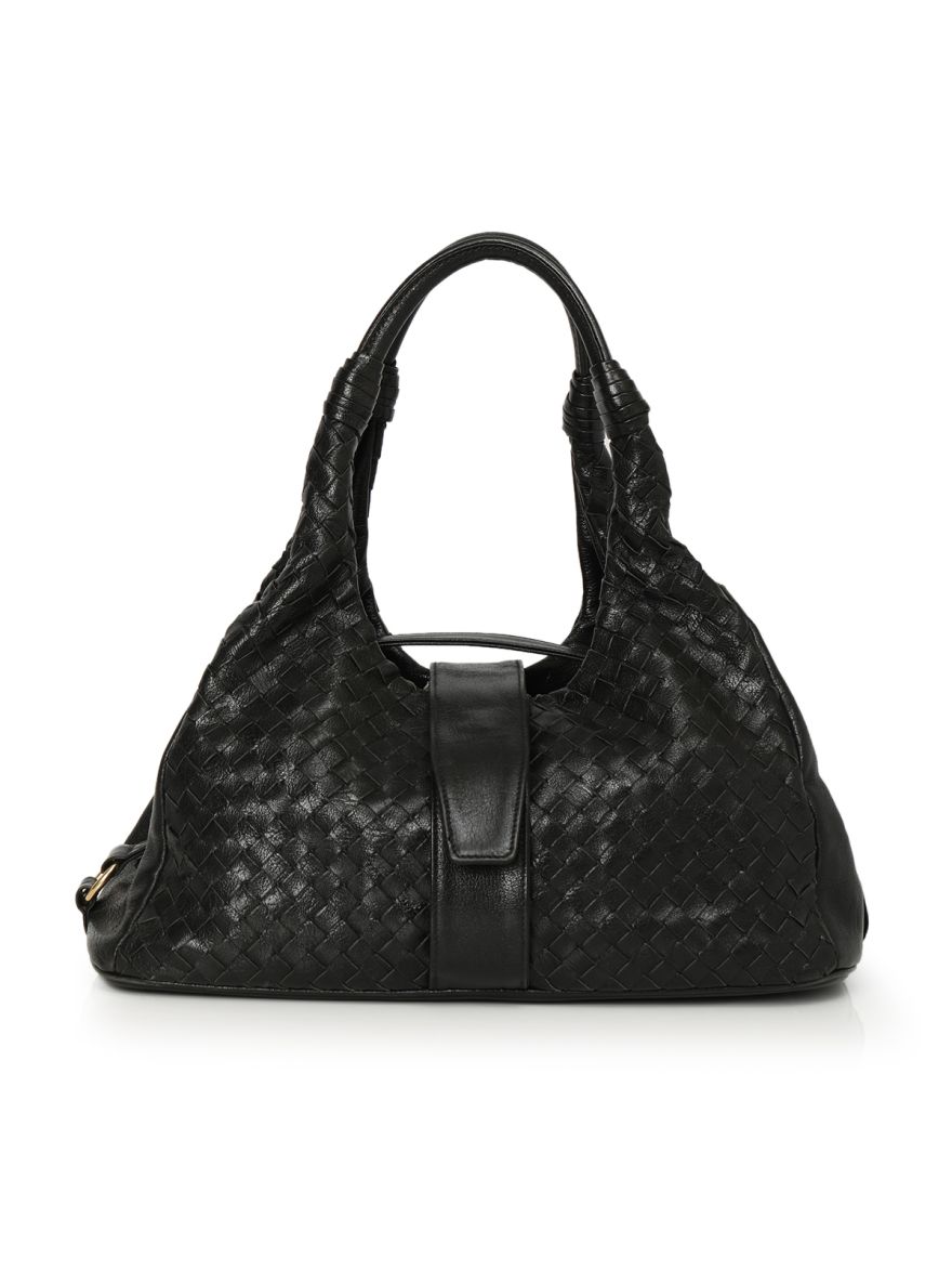 Lntrecciato Leather Toop Flap Hobo Small