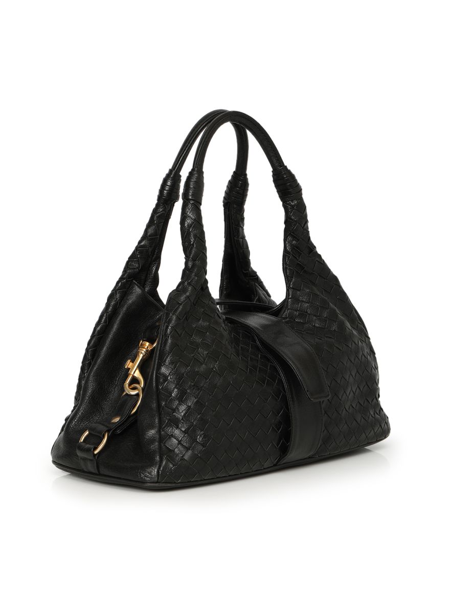 Lntrecciato Leather Toop Flap Hobo Small