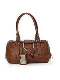 Brown D-Ring Leather Satchel One Size