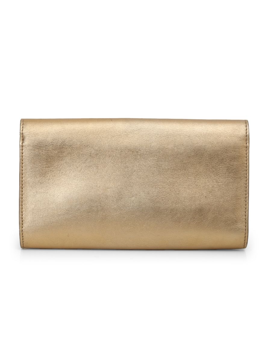 Gold Leather Louise Neo Sobe Clutch One Size