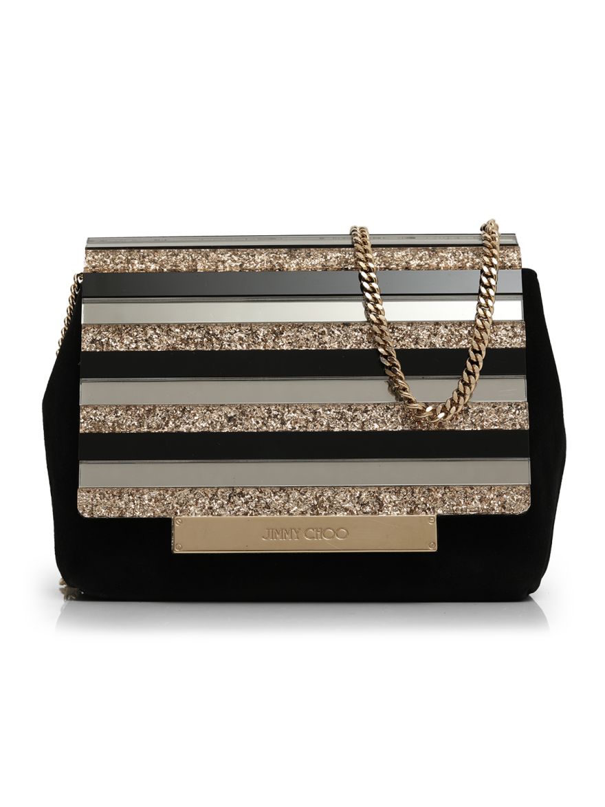 Cleo Suede & Glitter Evening Clutch Small