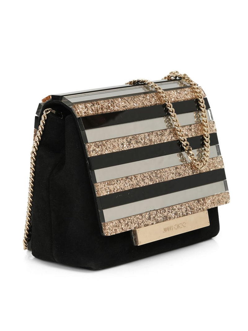 Cleo Suede & Glitter Evening Clutch Small
