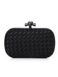 Black Satin Knot Clutch Small