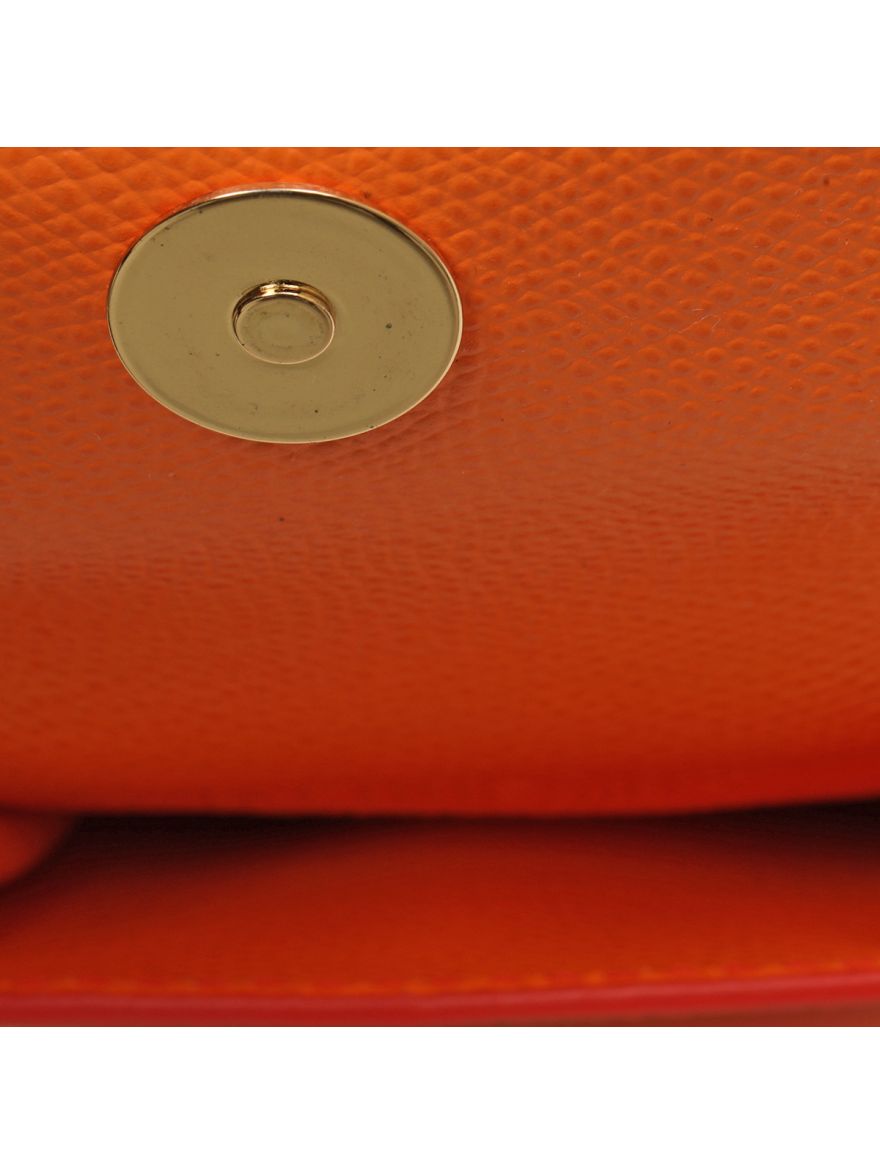 Le Sac Mini Textured-leather Bracelet Bag In Orange One Size