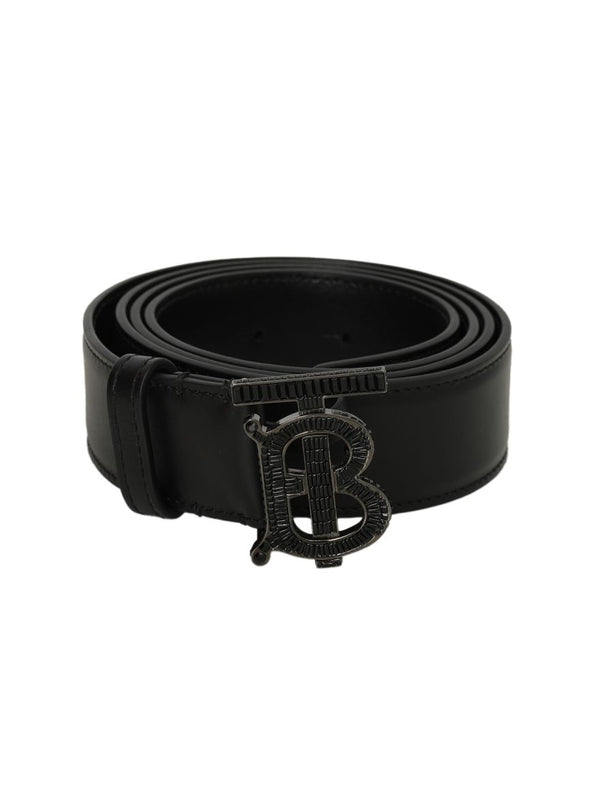 Burberry Black Leather Crystal-Trim Trench Buckle Belt (MEDIUM) Burberry Green Leather Trench Crystals Buckle Belt L  main image 3
