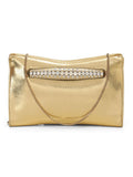 Venus Metallic Leather Clutch One Size