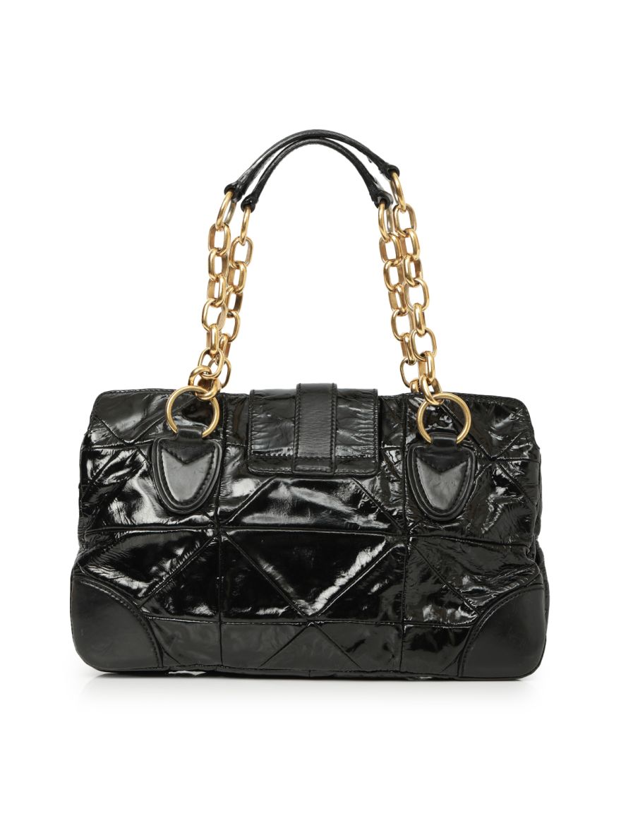 Black Patent Leather Tote One Size