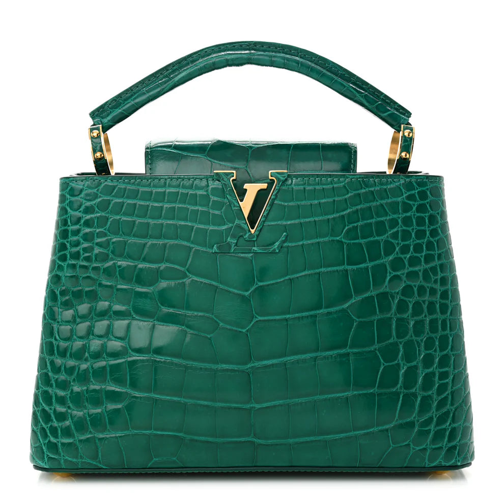 Capucines Mini Emerald Green Alligator GHW Top Handle