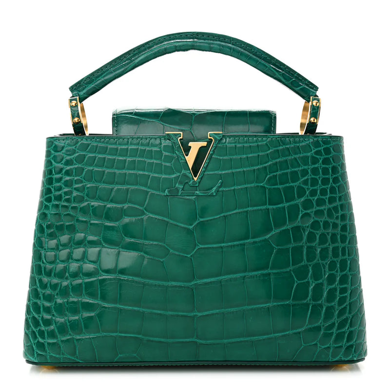 Capucines Mini Emerald Green Alligator GHW Top Handle