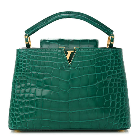 Capucines Mini Emerald Green Alligator GHW Top Handle