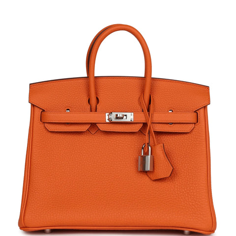 Birkin 25 Orange H palladium Hardware Togo leather 2025 K stamp