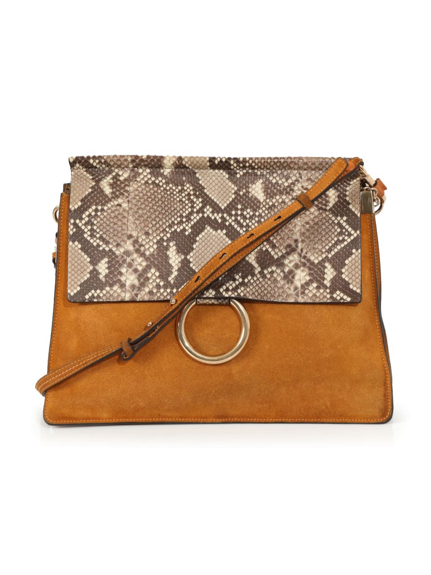 Medium Python Faye Shoulder Bag