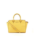 Leather Ciara Yellow Satchel Messenger Bag