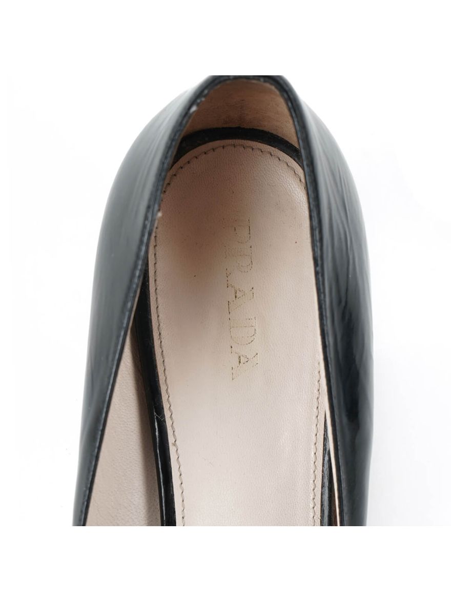 Black Patent Leather Round Toe Pumps Size - 41