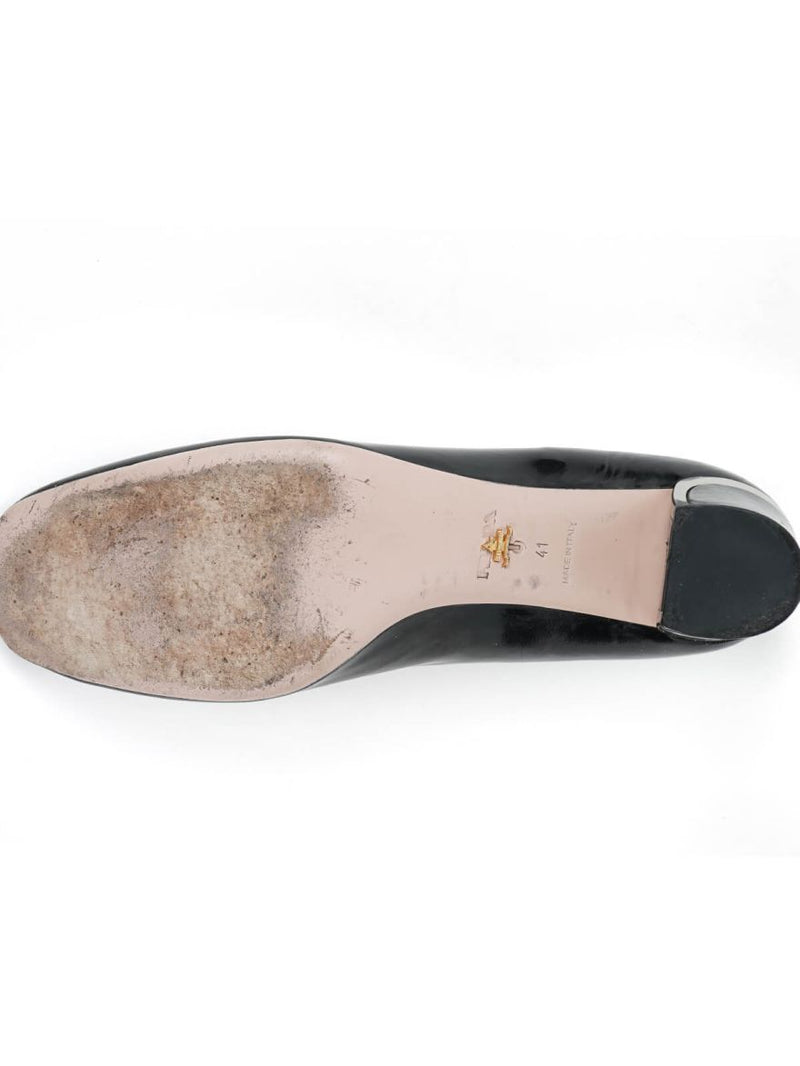 Black Patent Leather Round Toe Pumps Size - 41