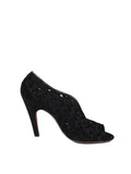 Black intrecciato Peep-Toe Heels