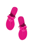 Pink Flowers Rose Jelly Blossom Flip Flops/Size- UK11