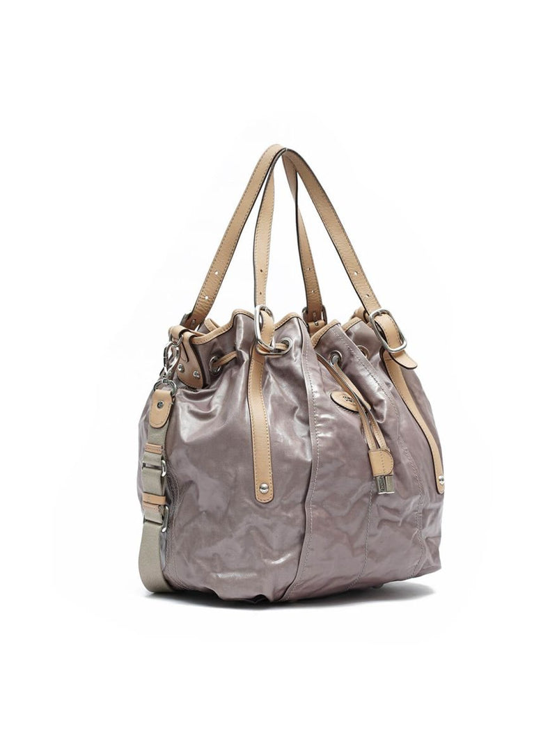 Tod's Coated Canvas/Leather Trim Bucket Bag