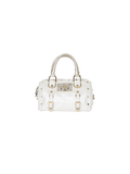 Medusa Ivory Leather Boston Bag