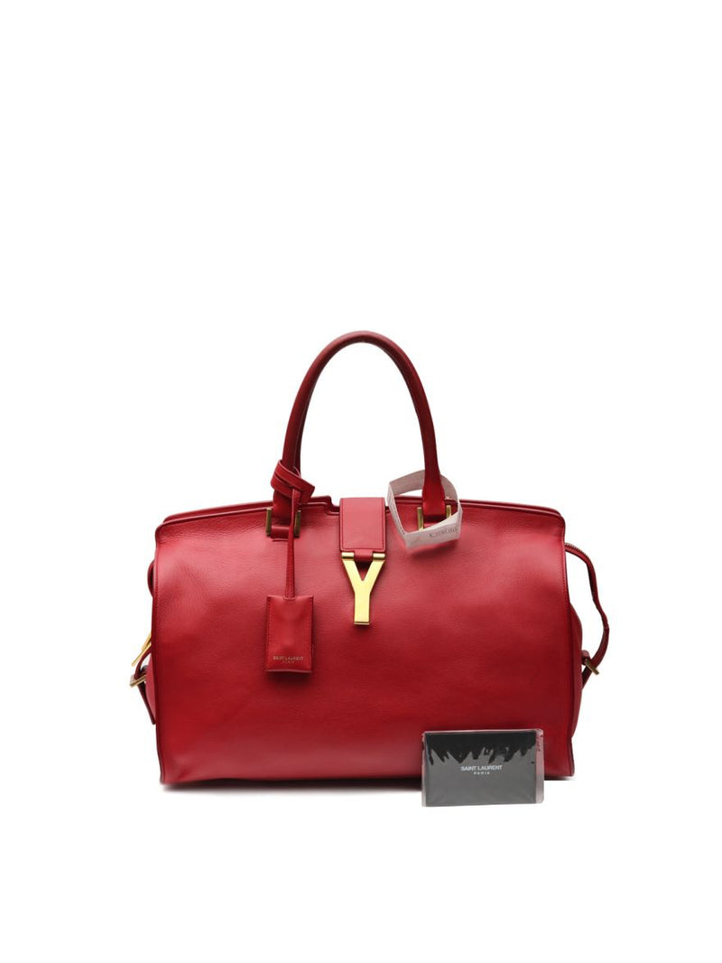Cabas Y YSL Cabas Y-ligne Lipstick Red Leather Shoulder Bag