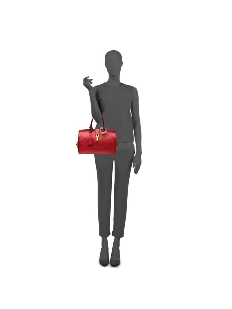 Cabas Y YSL Cabas Y-ligne Lipstick Red Leather Shoulder Bag