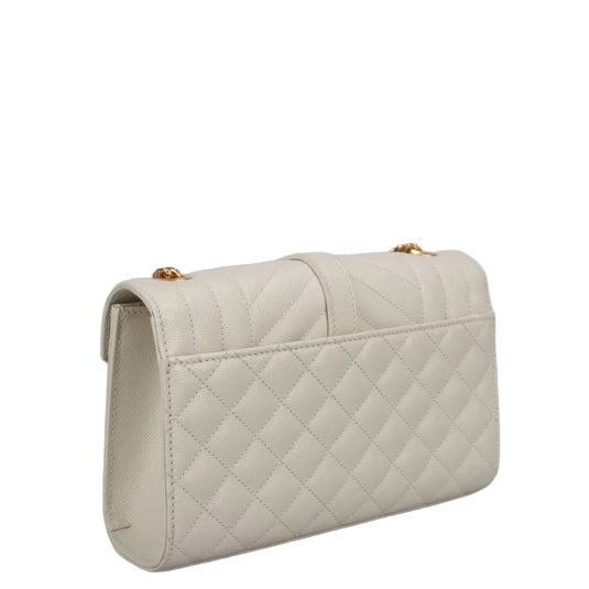 Blanc Vintage Envelope Small in Quilted Grain De Poudre Embossed Leather